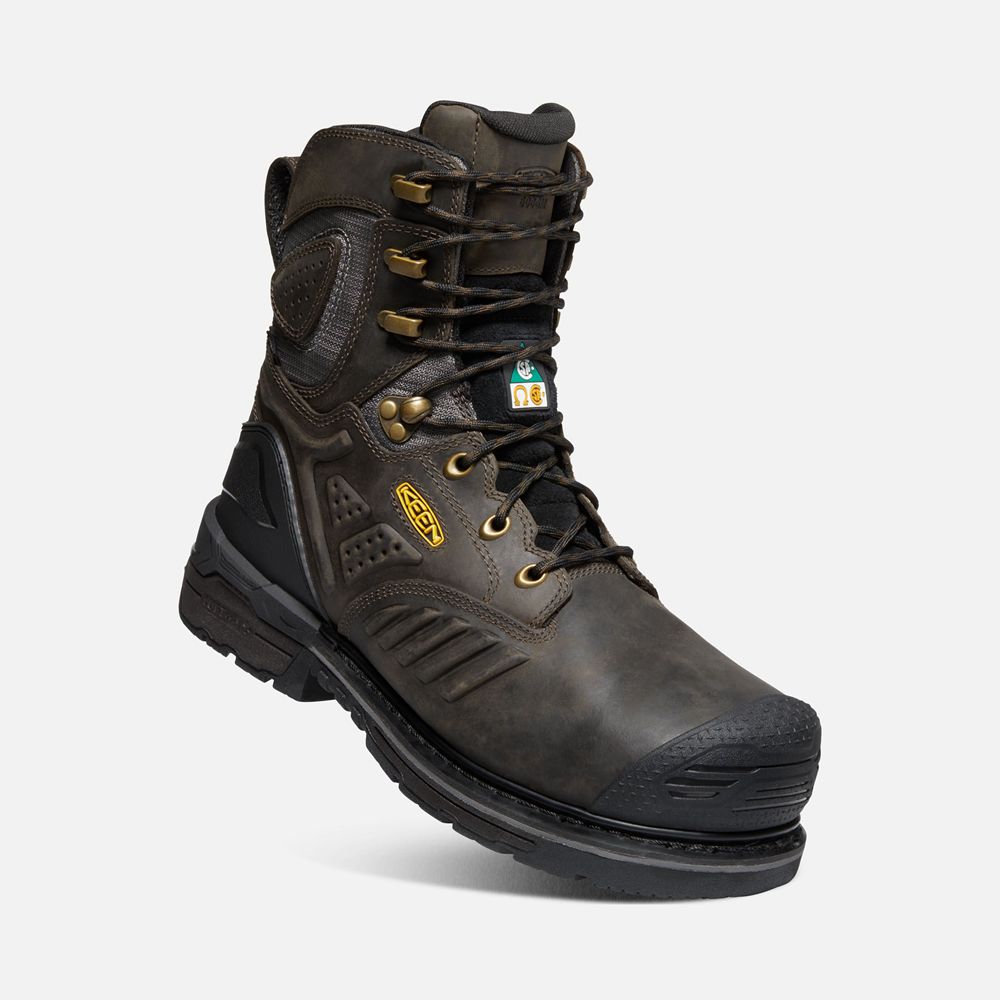 Cizme Keen Romania Barbati Negrii Maro Csa Philadelphia+ 8\" Insulated Waterproof (Carbon-Fiber Toe)